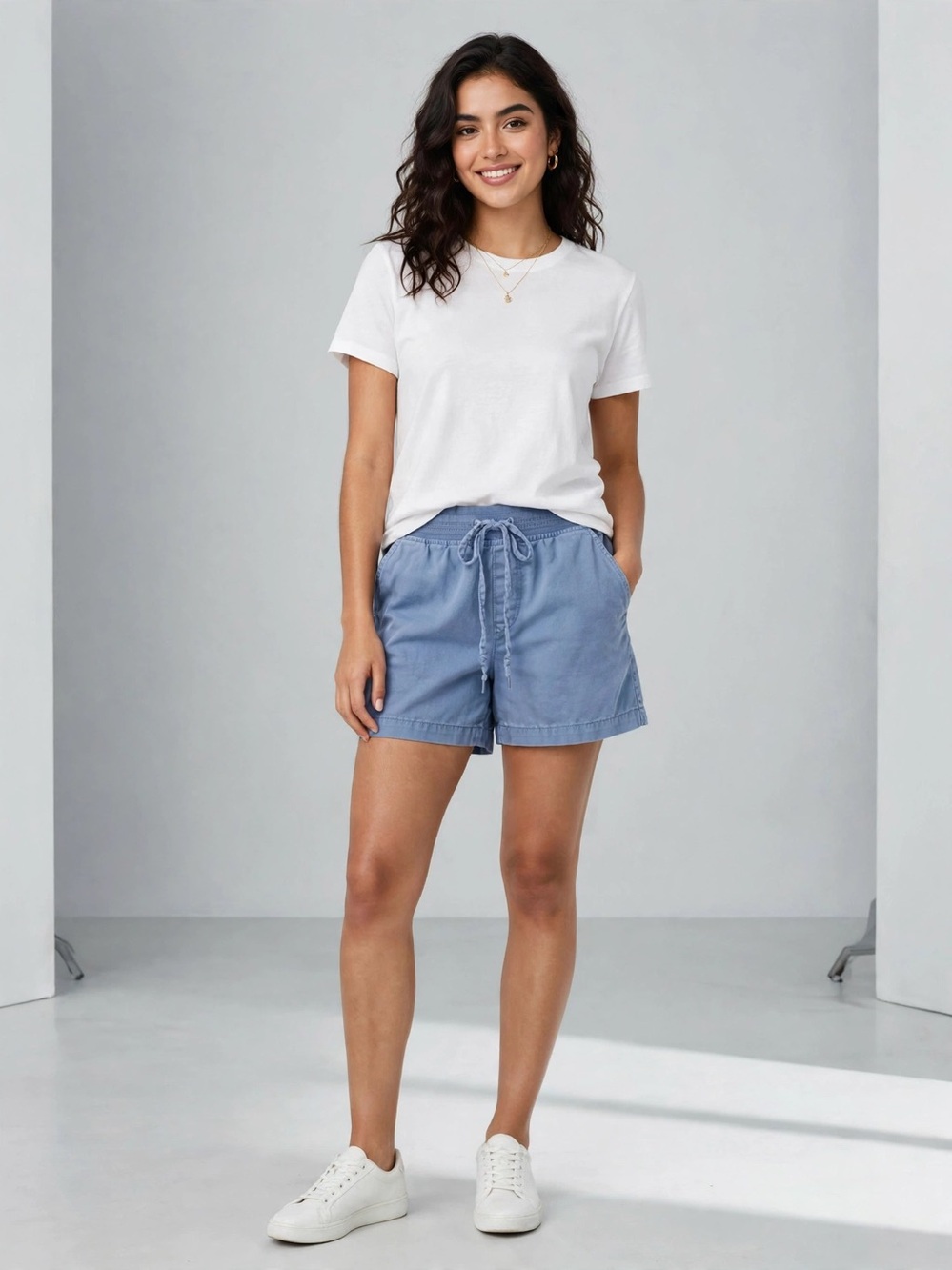 Orvis Light Blue Drawstring Athletic Shorts